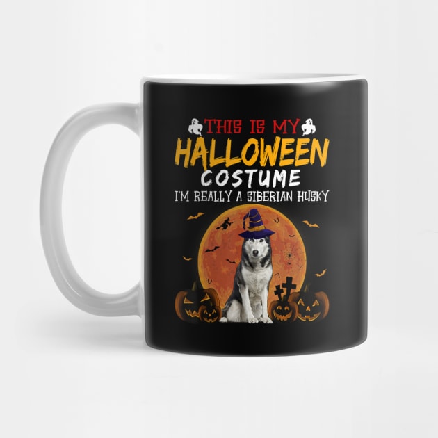 Halloween Vintage Loves Siberian Husky Funny Dog Mom Dad by JaydeMargulies